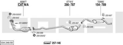 Bosal 034.249.55 система выпуска ог на FORD FIESTA фургон (FVD)