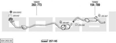 Bosal 034.253.53 система выпуска ог на FORD FIESTA фургон (FVD)