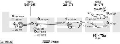 Bosal 034.985.12 система выпуска ог на FORD FOCUS седан (DFW)