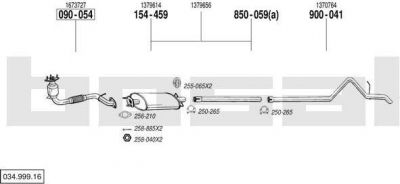 Bosal 034.999.16 система выпуска ог на FORD TRANSIT фургон