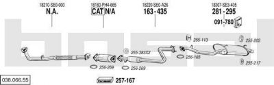 Bosal 038.066.55 система выпуска ог на HONDA ACCORD III (CA)