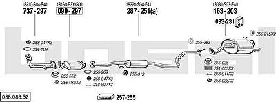 Bosal 038.083.52 система выпуска ог на HONDA CIVIC VI Hatchback (EJ, EK)