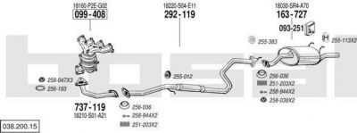 Bosal 038.200.15 система выпуска ог на HONDA CIVIC VI купе (EJ, EM1)