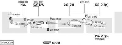 Bosal 040.000.60 система выпуска ог на HYUNDAI PONY / EXCEL седан (X-2)