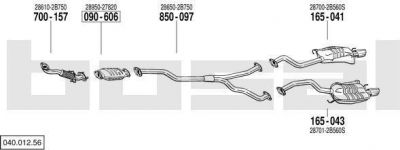 Bosal 040.012.56 система выпуска ог на HYUNDAI SANTA FE II (CM)