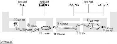 Bosal 040.055.55 система выпуска ог на HYUNDAI PONY (X-2)