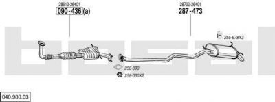 Bosal 040.980.03 система выпуска ог на HYUNDAI SANTA FE I (SM)