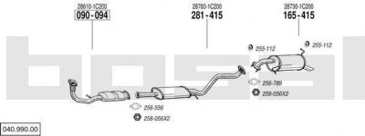 Bosal 040.990.00 система выпуска ог на HYUNDAI GETZ (TB)