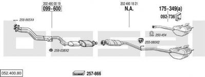 Bosal 052.400.80 система выпуска ог на MERCEDES-BENZ C-CLASS (W202)
