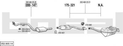 Bosal 052.900.14 система выпуска ог на MERCEDES-BENZ C-CLASS (W202)