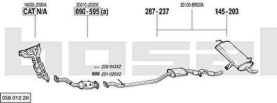 Bosal 058.012.20 система выпуска ог на NISSAN QASHQAI / QASHQAI +2 (J10, JJ10)