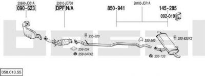 Bosal 058.013.55 система выпуска ог на NISSAN QASHQAI / QASHQAI +2 (J10, JJ10)