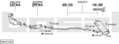 Bosal 058.013.65 система выпуска ог на NISSAN QASHQAI / QASHQAI +2 (J10, JJ10)