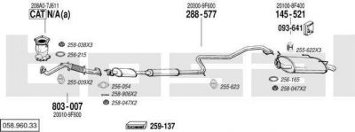 Bosal 058.960.33 система выпуска ог на NISSAN PRIMERA Traveller (WP11)