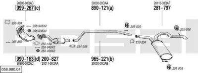 Bosal 058.980.04 система выпуска ог на NISSAN PRIMASTAR автобус (X83)