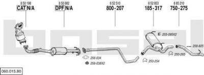 Bosal 060.015.80 система выпуска ог на OPEL ASTRA J Sports Tourer