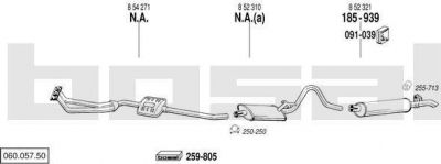 Bosal 060.057.50 система выпуска ог на OPEL ASCONA B (81_, 86_, 87_, 88_)