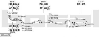 Bosal 060.060.50 система выпуска ог на OPEL ASCONA C (81_, 86_, 87_, 88_)