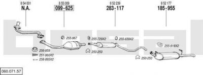 Bosal 060.071.57 система выпуска ог на OPEL ASCONA C (81_, 86_, 87_, 88_)