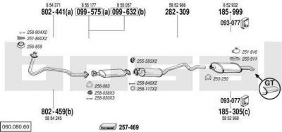 Bosal 060.080.60 система выпуска ог на OPEL ASTRA F Наклонная задняя часть (53_, 54_, 58_, 59_)