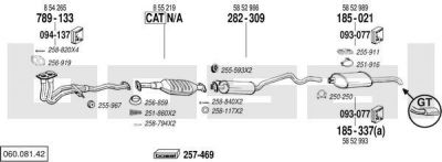 Bosal 060.081.42 система выпуска ог на OPEL ASTRA F (56_, 57_)
