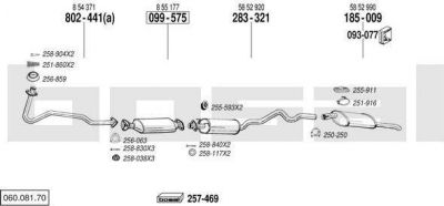 Bosal 060.081.70 система выпуска ог на OPEL ASTRA F универсал (51_, 52_)