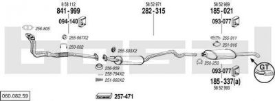 Bosal 060.082.59 система выпуска ог на OPEL ASTRA F (56_, 57_)