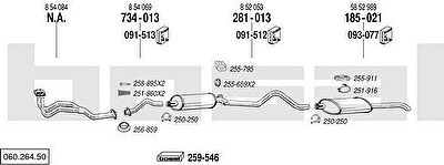 Bosal 060.264.50 система выпуска ог на OPEL KADETT E (39_, 49_)