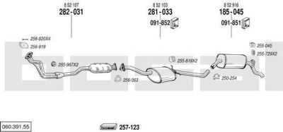 Bosal 060.391.55 система выпуска ог на OPEL OMEGA A (16_, 17_, 19_)