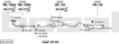 Bosal 060.504.50 система выпуска ог на OPEL VECTRA A (86_, 87_)