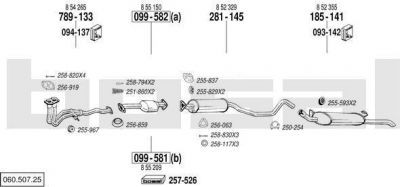 Bosal 060.507.25 система выпуска ог на OPEL VECTRA A (86_, 87_)