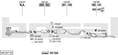 Bosal 060.507.30 система выпуска ог на OPEL VECTRA A (86_, 87_)