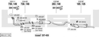 Bosal 060.517.50 система выпуска ог на OPEL VECTRA A (86_, 87_)