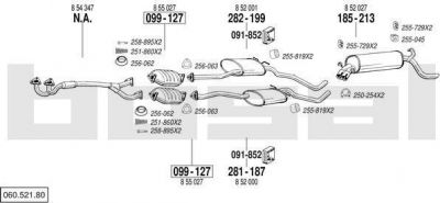 Bosal 060.521.80 система выпуска ог на OPEL OMEGA A (16_, 17_, 19_)