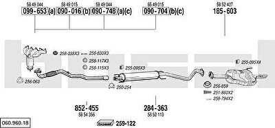 Bosal 060.960.18 система выпуска ог на OPEL ASTRA G седан (F69_)
