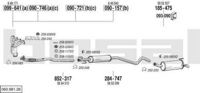 Bosal 060.981.26 система выпуска ог на OPEL ASTRA H (L48)