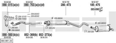 Bosal 060.981.33 система выпуска ог на OPEL ASTRA H универсал (L35)