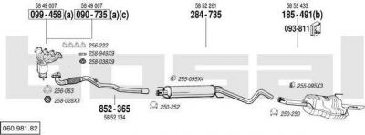 Bosal 060.981.82 система выпуска ог на OPEL ASTRA G универсал (F35_)