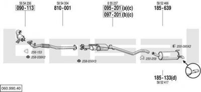 Bosal 060.990.40 система выпуска ог на OPEL ASTRA H GTC (L08)