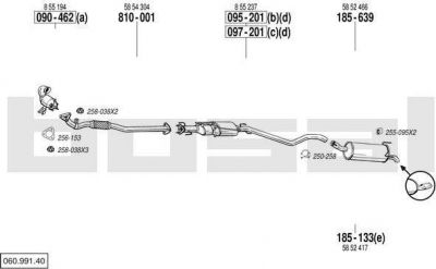 Bosal 060.991.40 система выпуска ог на OPEL ASTRA H GTC (L08)