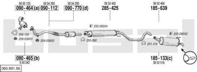 Bosal 060.991.56 система выпуска ог на OPEL ASTRA H (L48)