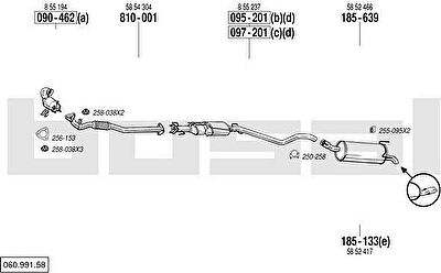 Bosal 060.991.58 система выпуска ог на OPEL ASTRA H (L48)