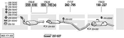 Bosal 062.171.83 система выпуска ог на PEUGEOT 306 (7B, N3, N5)