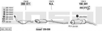 Bosal 062.192.02 система выпуска ог на PEUGEOT 309 II (3C, 3A)