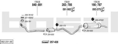 Bosal 062.231.65 система выпуска ог на PEUGEOT 405 I (15B)
