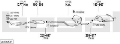 Bosal 062.361.51 система выпуска ог на PEUGEOT 605 (6B)