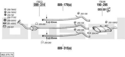 Bosal 062.375.75 система выпуска ог на PEUGEOT 406 Break (8E/F)