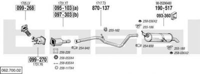 Bosal 062.700.02 система выпуска ог на PEUGEOT 307 (3A/C)