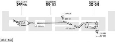 Bosal 066.014.55 система выпуска ог на RENAULT CLIO III (BR0/1, CR0/1)