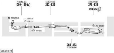 Bosal 066.060.73 система выпуска ог на RENAULT MEGANE I (BA0/1_)